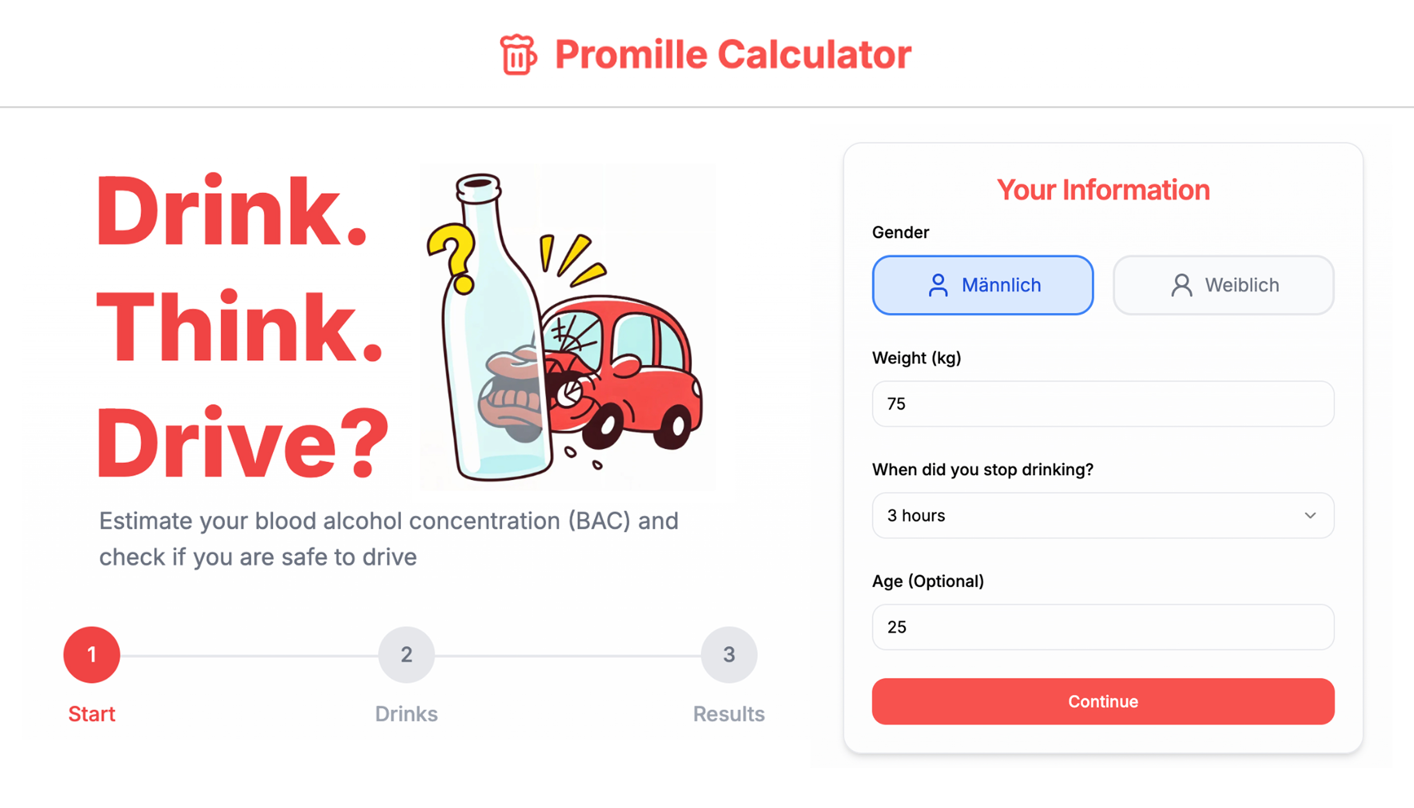 BAC Calculator my work project